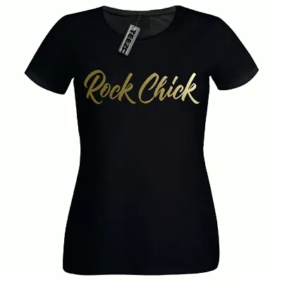 Buy Rock Chick Tshirt, Ladies Fitted Tshirt,Gold Slogan T Shirt, Womens Tee Shirt, • 10.99£