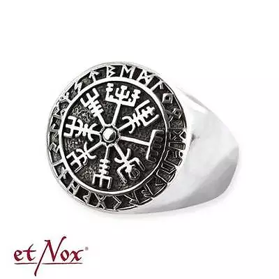 Buy Real Etnox Viking Compass Ring 925er Silver Jewelry - New, Size 60 • 38.12£
