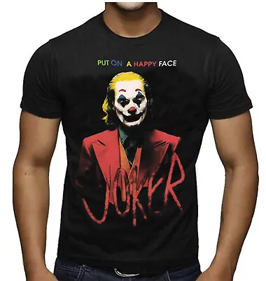 Buy THE JOKER PUT ON A HAPPY FACE T SHIRT Joaquin Phoenix Harley Quinn Comics Batman • 11.99£