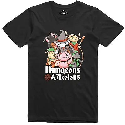 Buy Funny Mens T Shirt RPG Dungeons And Axolotls Role Playing Regular Fit Tee • 11.99£