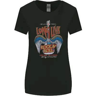 Buy Long Live Rock N Roll Heavy Metal Guitar Womens Wider Cut T-Shirt • 8.75£