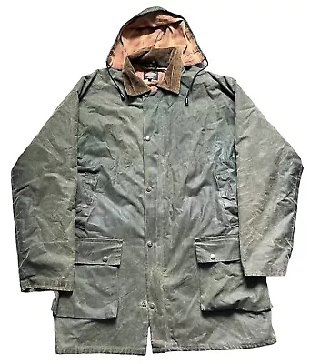 Buy Dickies Westfield 90s Waxed Green Parka Jacket Hooded XL Made In England • 20£