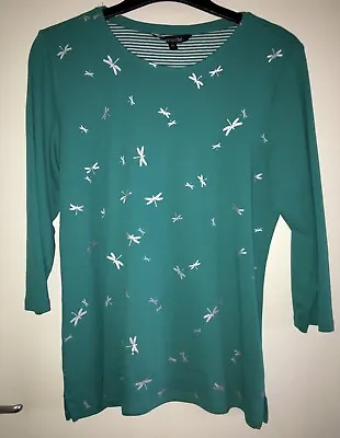 Buy Turquoise Green Dragonfly T-Shirt - Size 14 • 9£