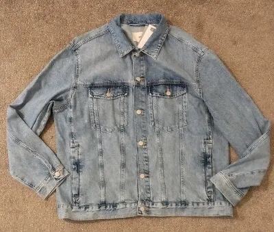 Buy H&M BLUE DENIM JACKET Retro Mens Womens Size EUR XXL 2 Extra Large New With Tags • 24.95£