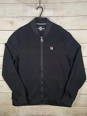 Buy Fila Bomber Track Jacket Retro Black Size XL Mens Full Zip • 26£