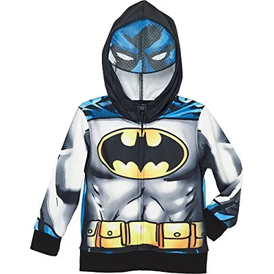 Buy DC Comics Superhero Little Boys' Zip-up Fleece Hoodie With Mesh Mask 2T • 3.93£