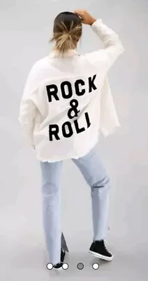 Buy Rock & Roll Jubylee Denim Jacket White Size 10 12 14 • 24.99£
