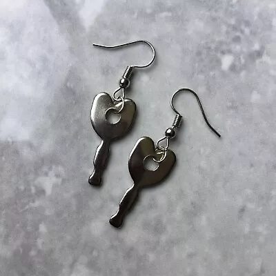 Buy Silver Tone Mini Heart Key Drop Dangle Earrings Handmade Jewellery Gift Alt Cute • 5.99£