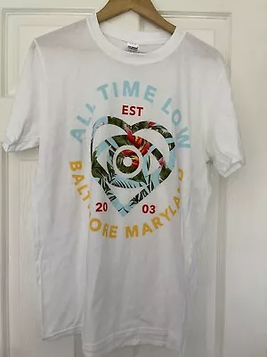 Buy All Time Low White T Shirt Band Rock Merch Large Gildan Ring Spun Baltimore 2003 • 8.50£