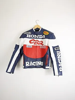Buy Women's Vintage Honda Racing Leather Jacket Size 12 Biker Motorbike  • 190£