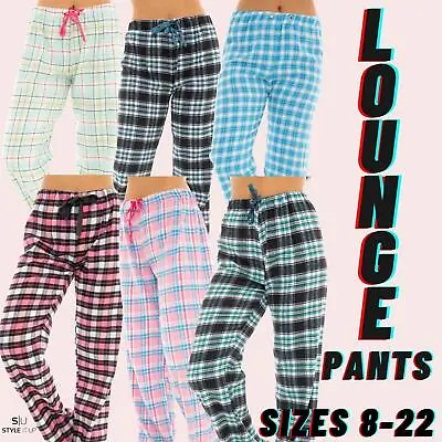 Buy Ladies Flannel Woven Lounge Pants Womens Pyjama Bottoms Lightweight Night Wear • 9.99£