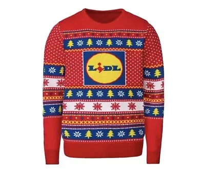 Buy Men's Lidl Christmas Jumper 2023 Red Xmas Sweater Pullover Size S 34/36 New • 18.99£
