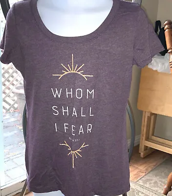Buy Next Level Womens T-Shirt Small Purple Whom Shall I Fear Psalm 27:1 • 7.57£