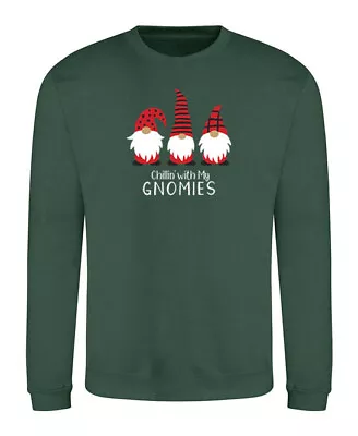 Buy Christmas Jumper Sweater Chillin With My Gnomies Xmas Jumper Adult Teen Kid Size • 12.99£