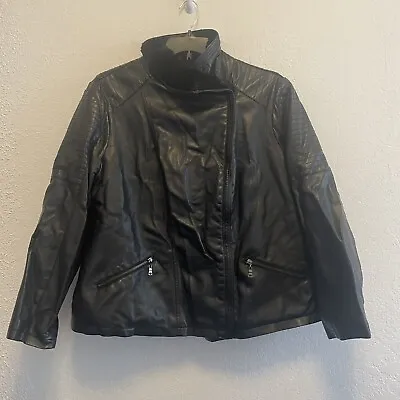Buy Roz & Ali - Ladies Faux Leather Bomber Jacket Size 2X • 16.53£