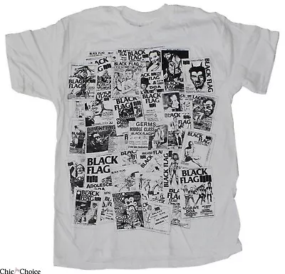 Buy BLACK FLAG  FLYERS  Vintage T-Shirt Cool Flyers Of Black Flag Punk Rock • 11.99£