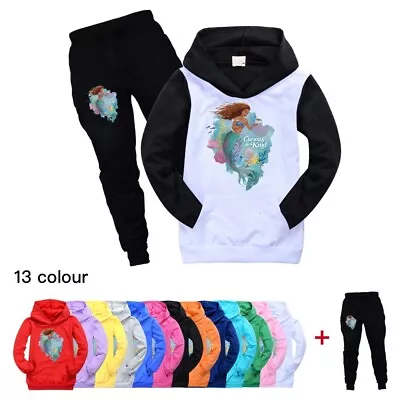 Buy Kids Girls The Little Mermaid Ariel T-shirt Hoodie Joggers Pants Tracksuit Tops • 7.99£