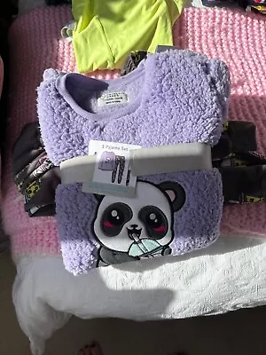 Buy Primark New Panda Pyjamas Girls Aged 11-12 Years • 5£