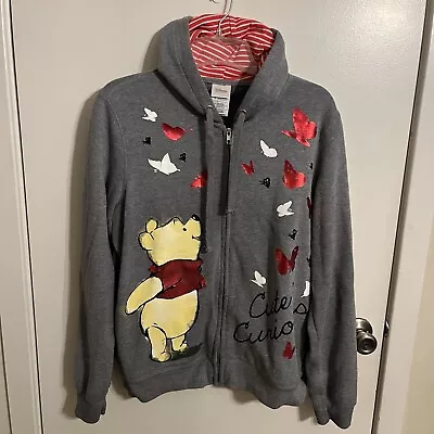 Buy Disney Winnie The Pooh Cute And Curious Zip Up Hoodie Sweatshirt Eeyore Size L • 22.17£