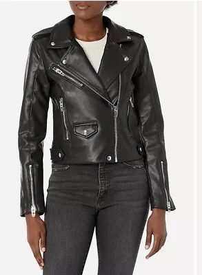 Buy BLANKNYC Women’s Luxury Clothing Vegan Leather Motorcycle Jacket For The Night M • 77.21£