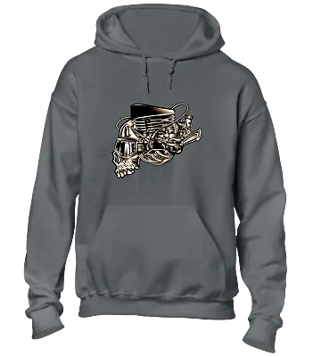 Buy Steampunk Skull Hoody Hoodie Cool Engine Petrol Motorbike Motorcycle Car Top • 16.99£