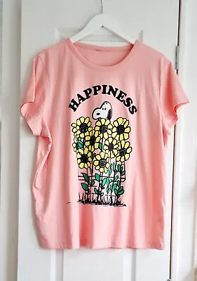 Buy TU Size 18 Pink T.Top 'Happiness' Snoopy In Sunflowers Motif Short Sleeves Bnwot • 6.99£