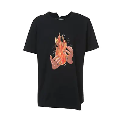 Buy Off-White Black Flames In Hands T-Shirt Size XL • 170.76£