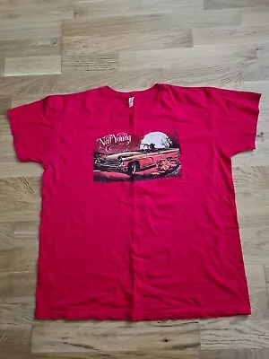 Buy Rare Neil Young 2009 Red Tour Tshirt Size XL • 65£