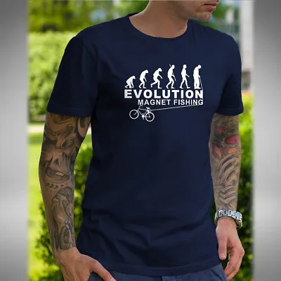 Buy Evolution Of Magnet Fishing T Shirt Funny Geek Hobbie Rusty Treasure Hunter • 10.49£