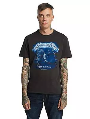 Buy Amplified Men's Metallica-Ride The Lightning T-Shirt XXL Grey (Charc (US IMPORT) • 24.88£
