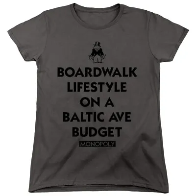 Buy Monopoly Womens T-Shirt Boardwalk Lifestyle Charcoal Tee • 22.55£