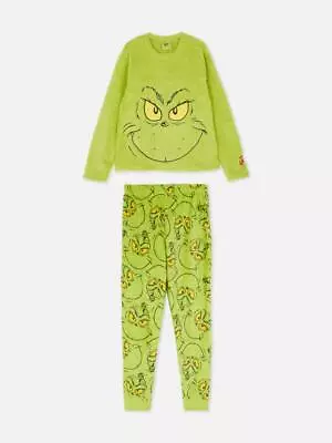 Buy Grinch Fleece Pyjama Set Pjs Green Womens Unisex XS-2XL • 27.95£