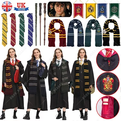 Buy Harry Potter Costume Gryffindor Ravenclaw Slytherin Hufflepuff Robe Cloak Tie UK • 8.59£
