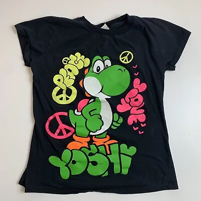 Buy Super Mario World Peace Love Yoshi Video Game T-Shirt Juniors Large • 9.63£