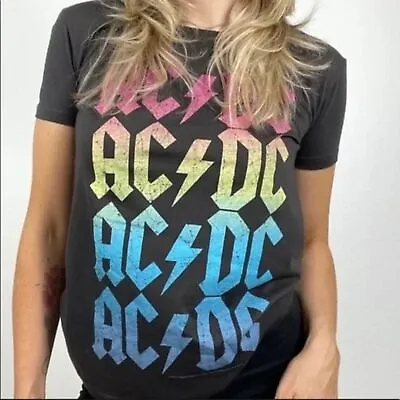 Buy NWT Chaser AC/DC Rainbow Colors Graphic Rock Band Tee T Shirt Size XS • 21.73£
