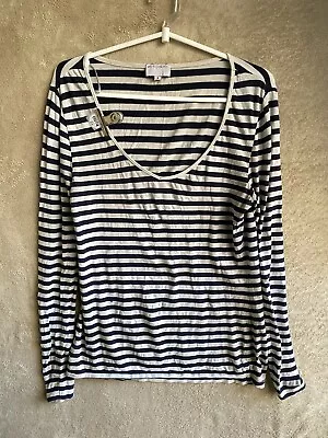 Buy Witchery Casual T-Shirts Top Size M Womens Navy White Striped Short Sleeve • 6.28£