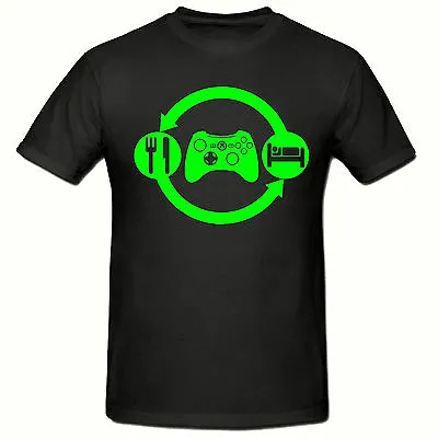 Buy Eat Sleep Game T Shirt (Green Slogan), Funny Novelty T Shirt, Children's T Shirt • 8.99£