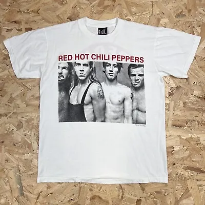 Buy Red Hot Chili Peppers Band Single Stitch T Shirt Mens Large White T5-45 • 39.95£