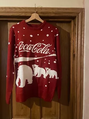 Buy Mens Very Rare Coca Cola Christmas Jumper In Red Medium Size • 44.99£