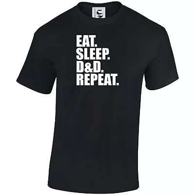 Buy Eat Sleep D&D Repeat T-shirt Board Games Gaming Gift All Sizes Adults & Kids • 9.99£