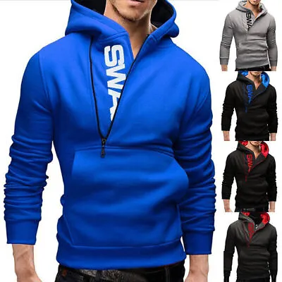 Buy Men's Thick Fleece Hoodie Zip Hoody Coat Jacket Jumper Hooded Outwear Sweatshirt • 6.50£