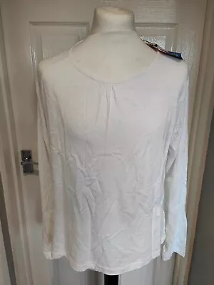 Buy Mistral Olivia Panel Tee White Dobby Panel Loose Fit Tee T Shirt Top SIze 20 • 9.99£