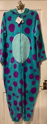 Buy Monsters Inc Sully All In One Costume Hoodies Pyjama Bodysuit Size 14-16 • 29.99£