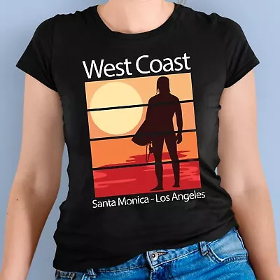 Buy West Coast Santa Monica Womens Tshirt • 16.99£
