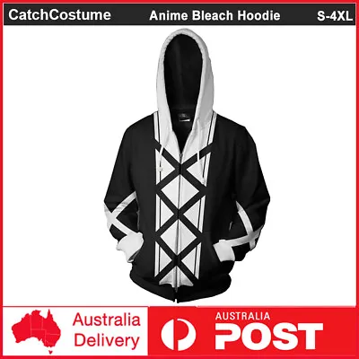Buy Anime Bleach Hoodie Ichigo Kurosaki Cosplay Costume Jumper Hooded Sweater Jacket • 24.64£