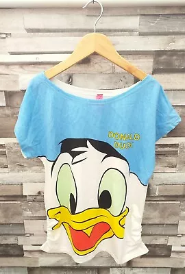Buy Womens Cute Colourful Novelty Disney Donald Duck Graphic Print Tshirt Top Uk S • 7.99£