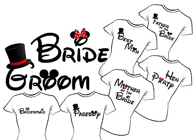Buy Disney Style Font Wedding Party Bride Hen Do T-shirt Transfer Save Up To 15% • 2.49£