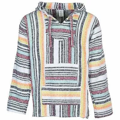 Buy Mexican Baja Hoodies For Men/Women, Jerga Hooded Top - Sugar Stripe • 24.85£