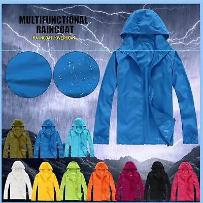 Buy Women Lightweight Rain Jacket Waterproof Raincoat Packable Hooded Windbreaker • 15.83£