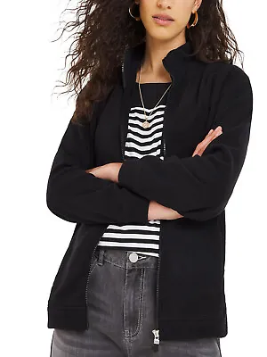 Buy JD Williams Black Soft Touch Zip Through Fleece Jacket 16 18 20 22 24 26 28 32 • 17.99£
